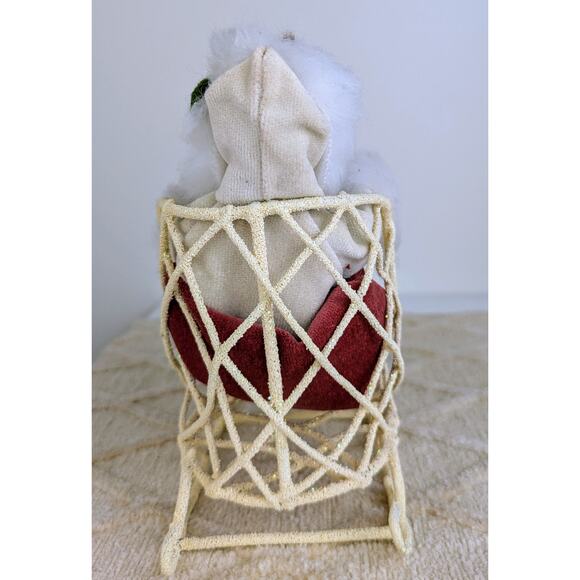 Byers' Choice Caroler Vintage 1991 Woman & Child Toddler Metal Sleigh Fur Muff - Picture 10 of 11